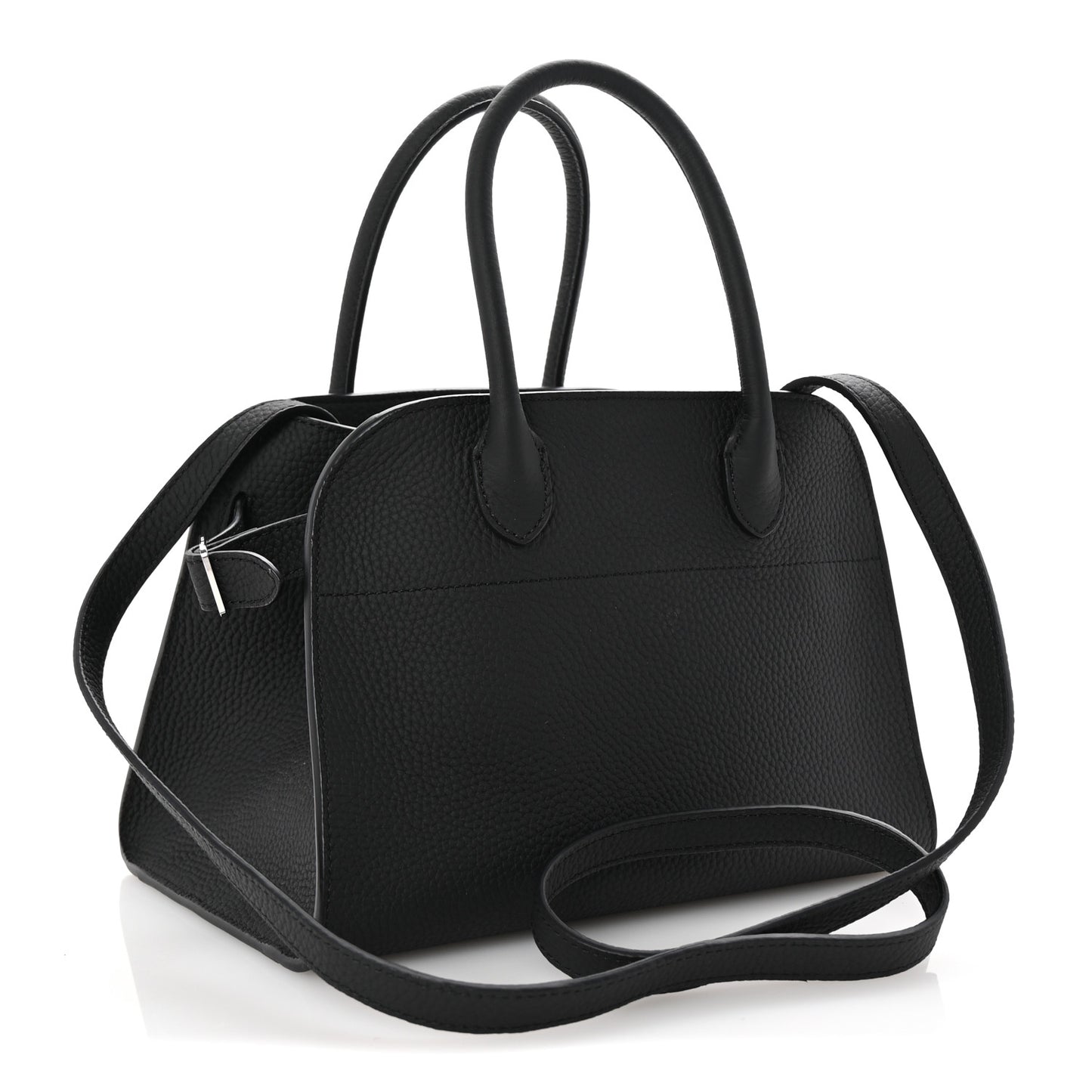Grained Calfskin Soft Margaux 10 Bag Black