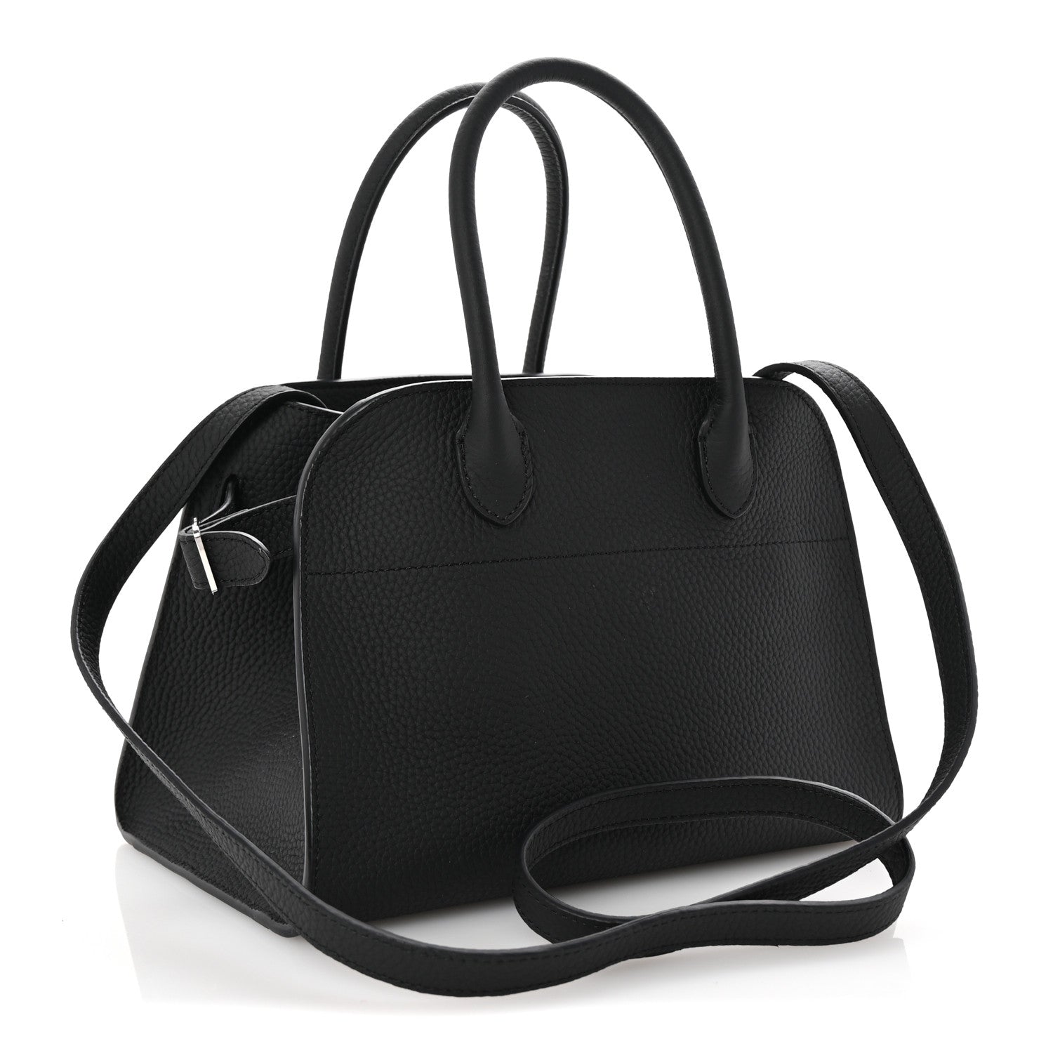 The Row Grained Calfskin Soft Margaux 10 Bag Black 3 of 9