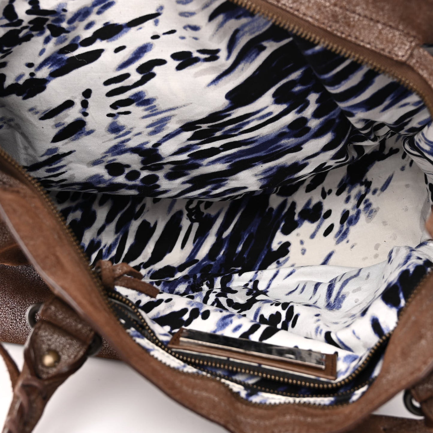 Metallic Craquele Calfskin Classic Hardware City Bronze
