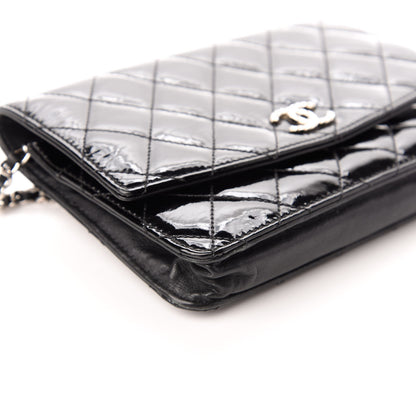 Chanel Patent Quilted Brilliant Wallet On Chain WOC Black 9 of 10
