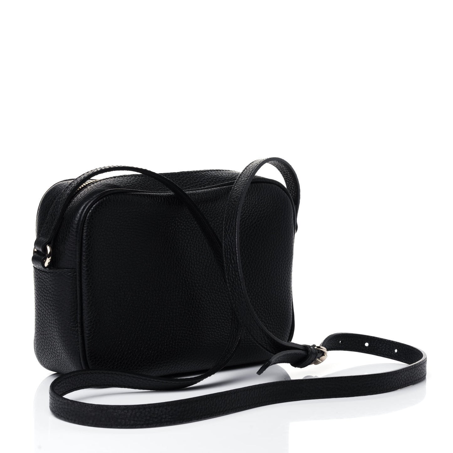 Pebbled Calfskin Small Soho Disco Bag Black