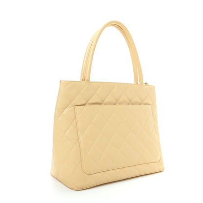 Chanel Caviar Quilted Medallion Tote Light Beige 3 of 12
