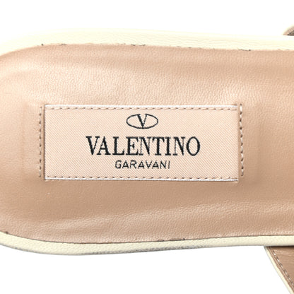 Valentino Garavani Nappa Rockstud Caged Flat Slide Sandals 39.5 Light Ivory 7 of 8