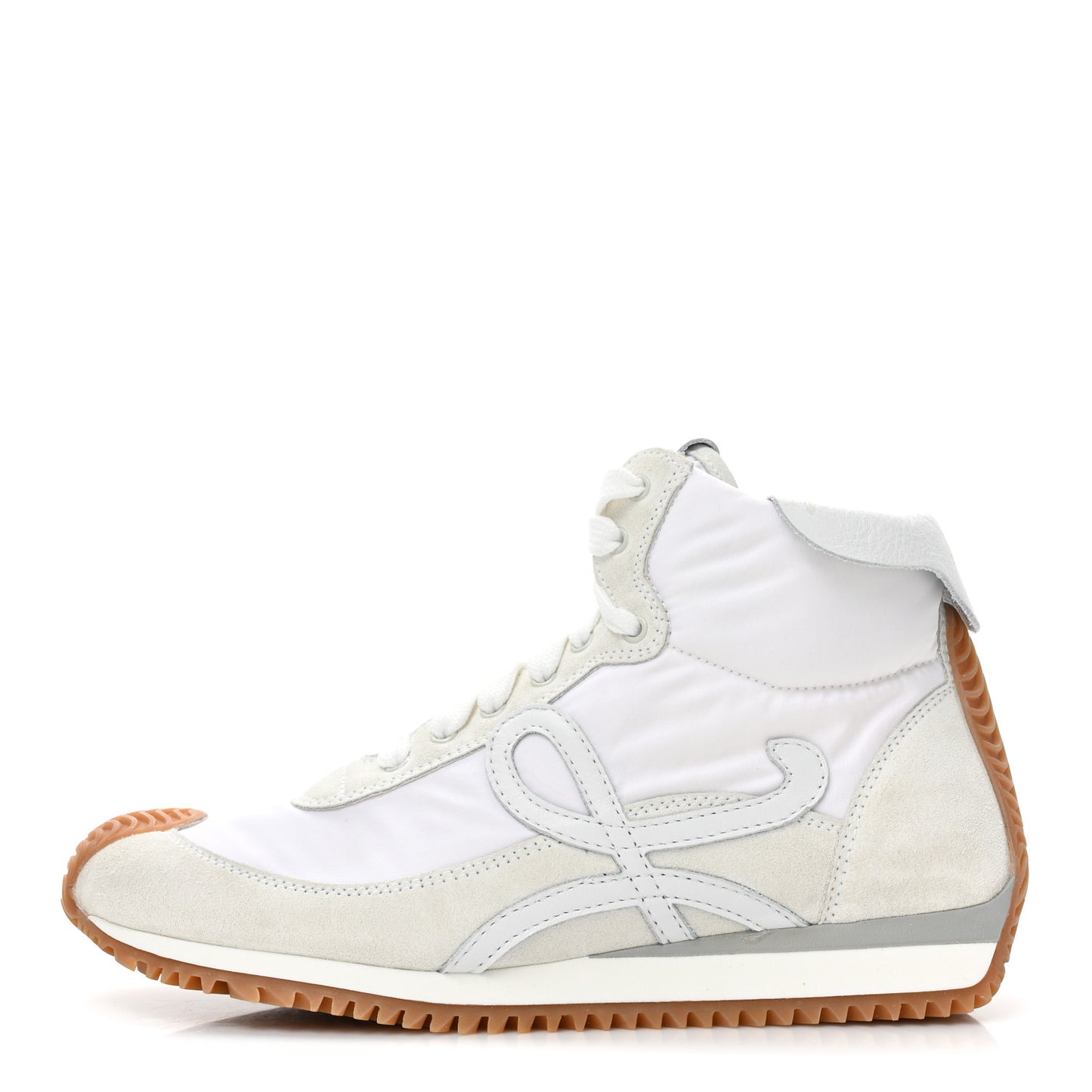 Nylon Suede Flow Runner High Top Sneakers 37 White