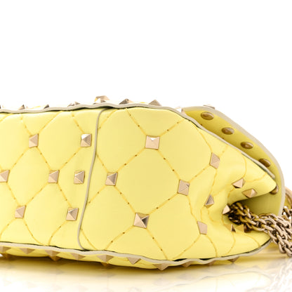 Valentino Garavani Calfskin Micro Rockstud Spike Shoulder Bag Yellow 9 of 10