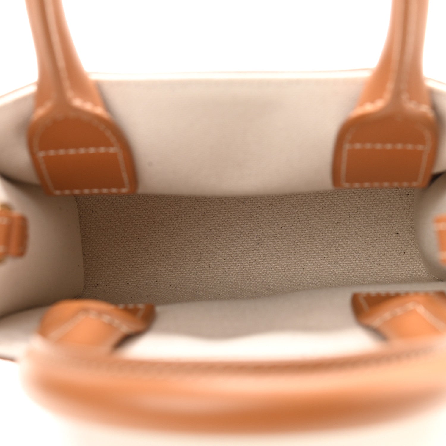 Celine Canvas Calfskin Mini Vertical Cabas Natural Tan 5 of 9