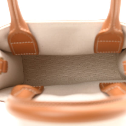 Celine Canvas Calfskin Mini Vertical Cabas Natural Tan 5 of 9