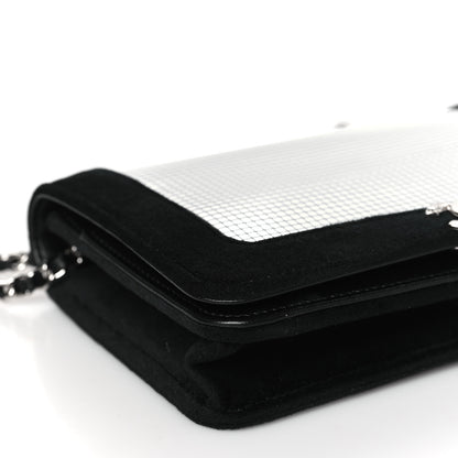 Chanel Velvet Mirror Embellished Boy Wallet On Chain WOC Argent 10 of 12