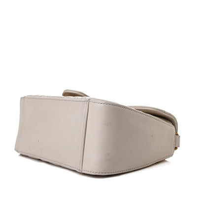 Gucci Calfskin Matelasse Mini GG Marmont Top Handle Shoulder Bag White 11 of 17