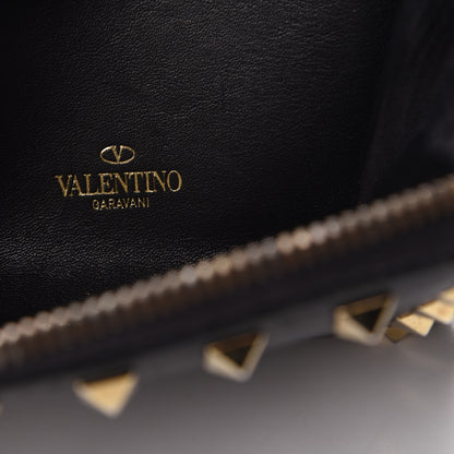 Valentino Garavani Vitello Rockstud Zip Around Card Holder Wallet Black 6 of 7