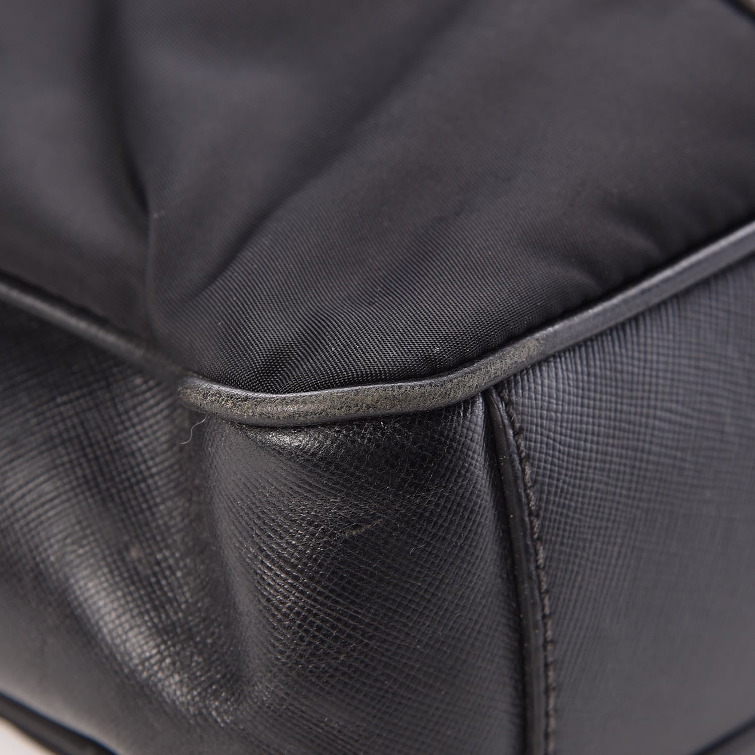 Prada Tessuto Nylon Saffiano Metal Triangle Logo Work Bag Black 17 of 34