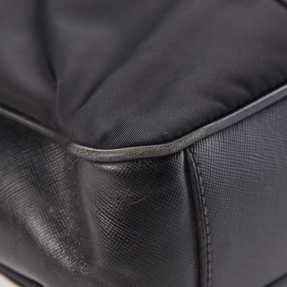 Prada Tessuto Nylon Saffiano Metal Triangle Logo Work Bag Black 17 of 34
