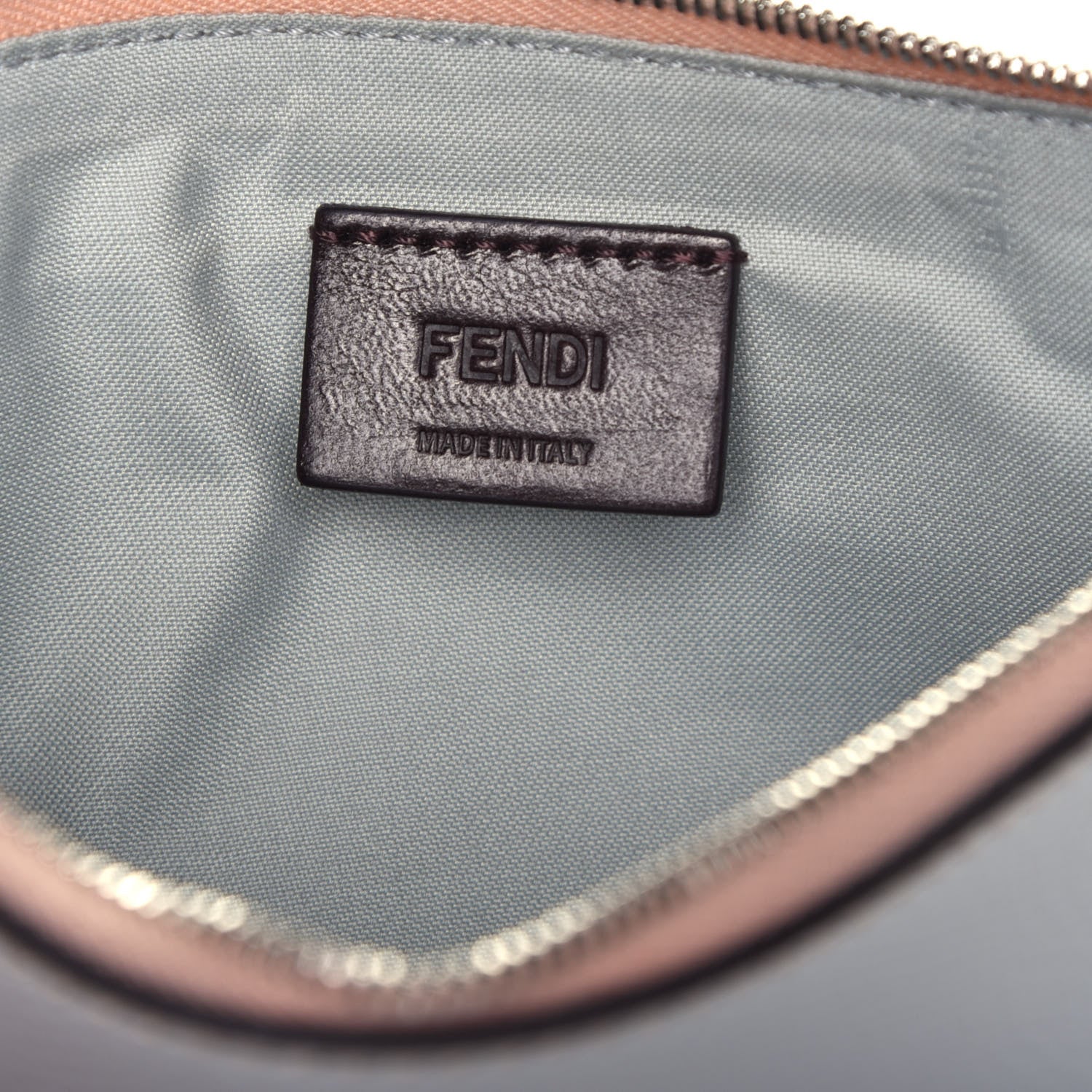 Fendi Vitello Cruise Monster Zip Pouch Grigio Perla Amido Multicolor 6 of 7