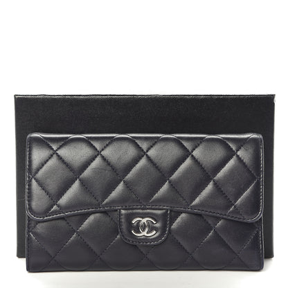 Chanel Lambskin Quilted Large Flap Wallet Navy 10 of 10