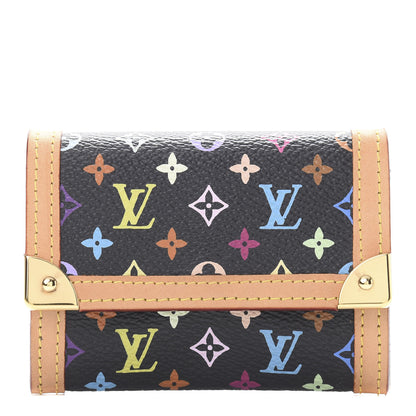 Louis Vuitton Monogram Multicolor Porte-Monnaie Plat Coin Purse Black 1 of 7