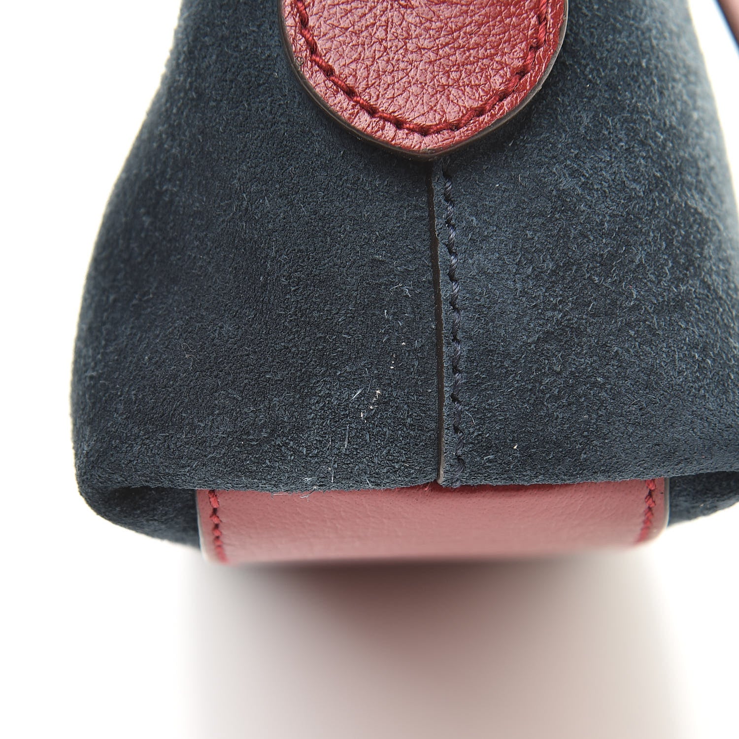 Gucci Suede Calfskin Web Small Ophidia Dome Shoulder Bag New Blue Romantic Cherry 11 of 11
