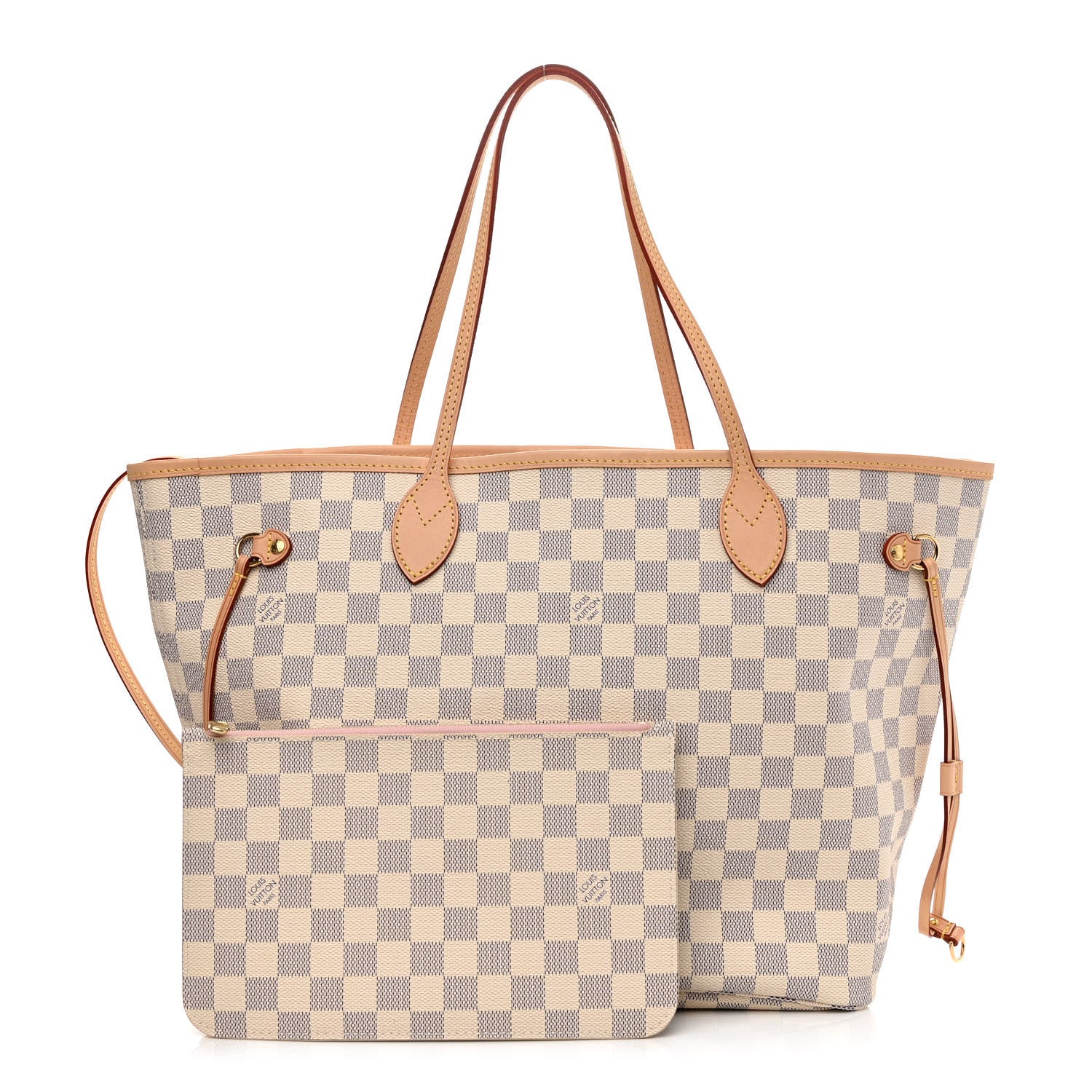 Louis Vuitton Damier Azur Neo Neverfull MM Rose Ballerine 1 of 10