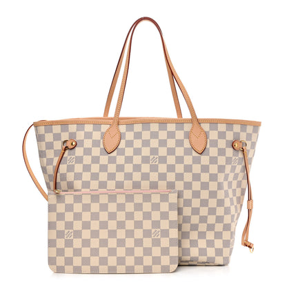 Louis Vuitton Damier Azur Neo Neverfull MM Rose Ballerine 1 of 10