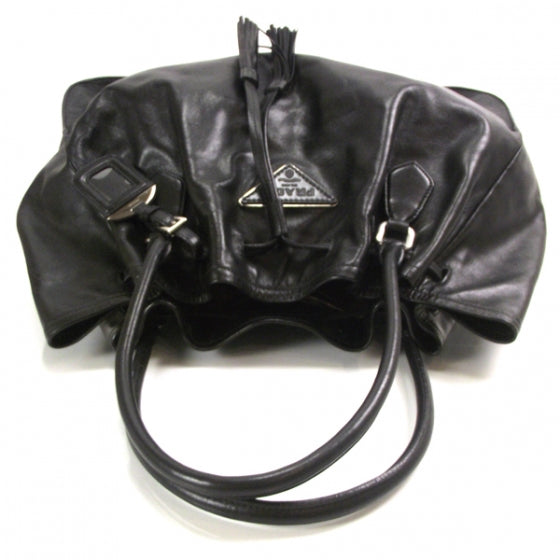 Nappa Drawstring Tote Black