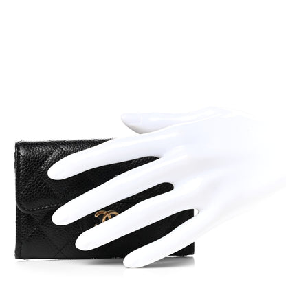 Chanel Caviar Quilted Flap Card Holder Wallet Black 2 of 8