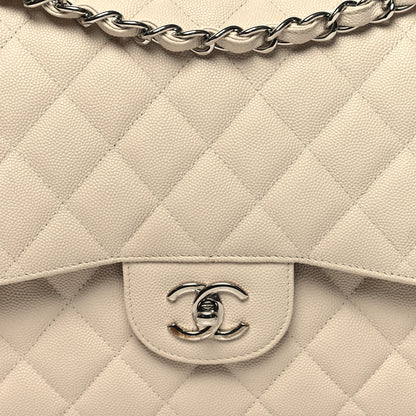Chanel Caviar Quilted Jumbo Double Flap Ivory 8 of 12