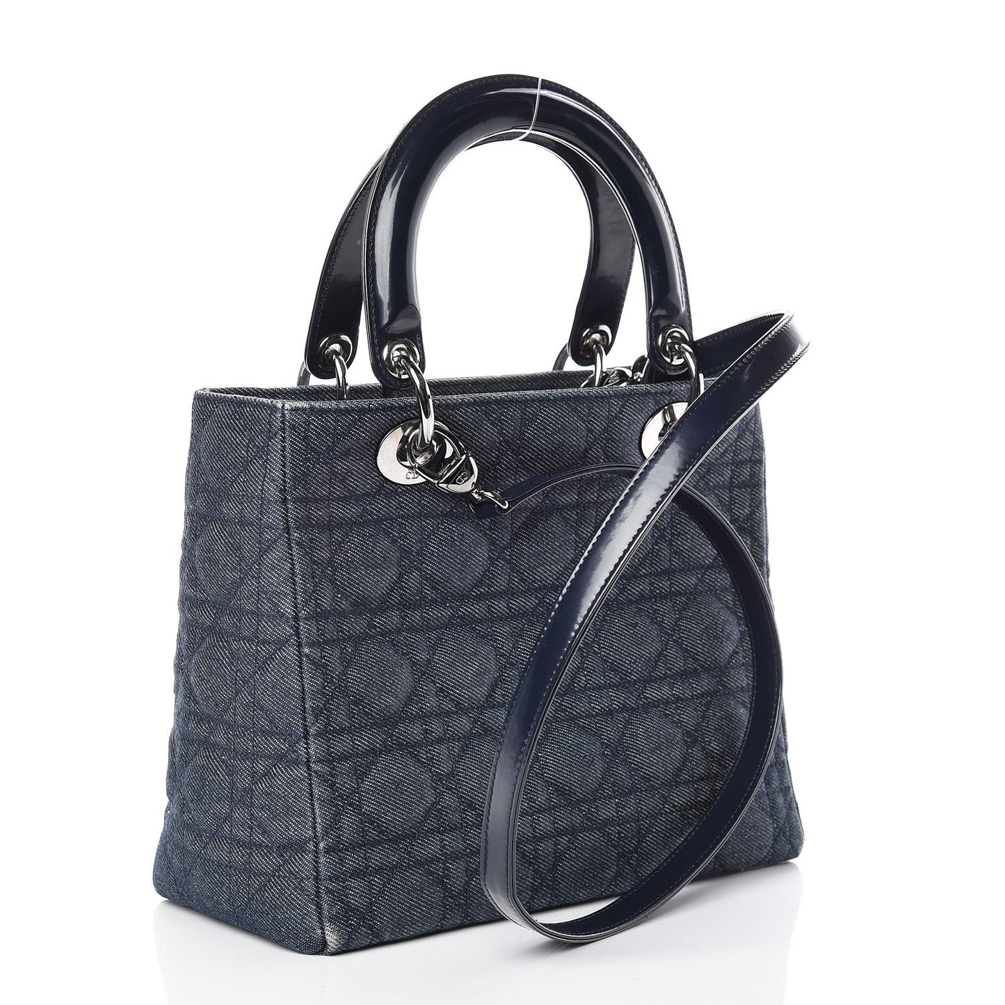 Denim Cannage Medium Lady Dior Blue