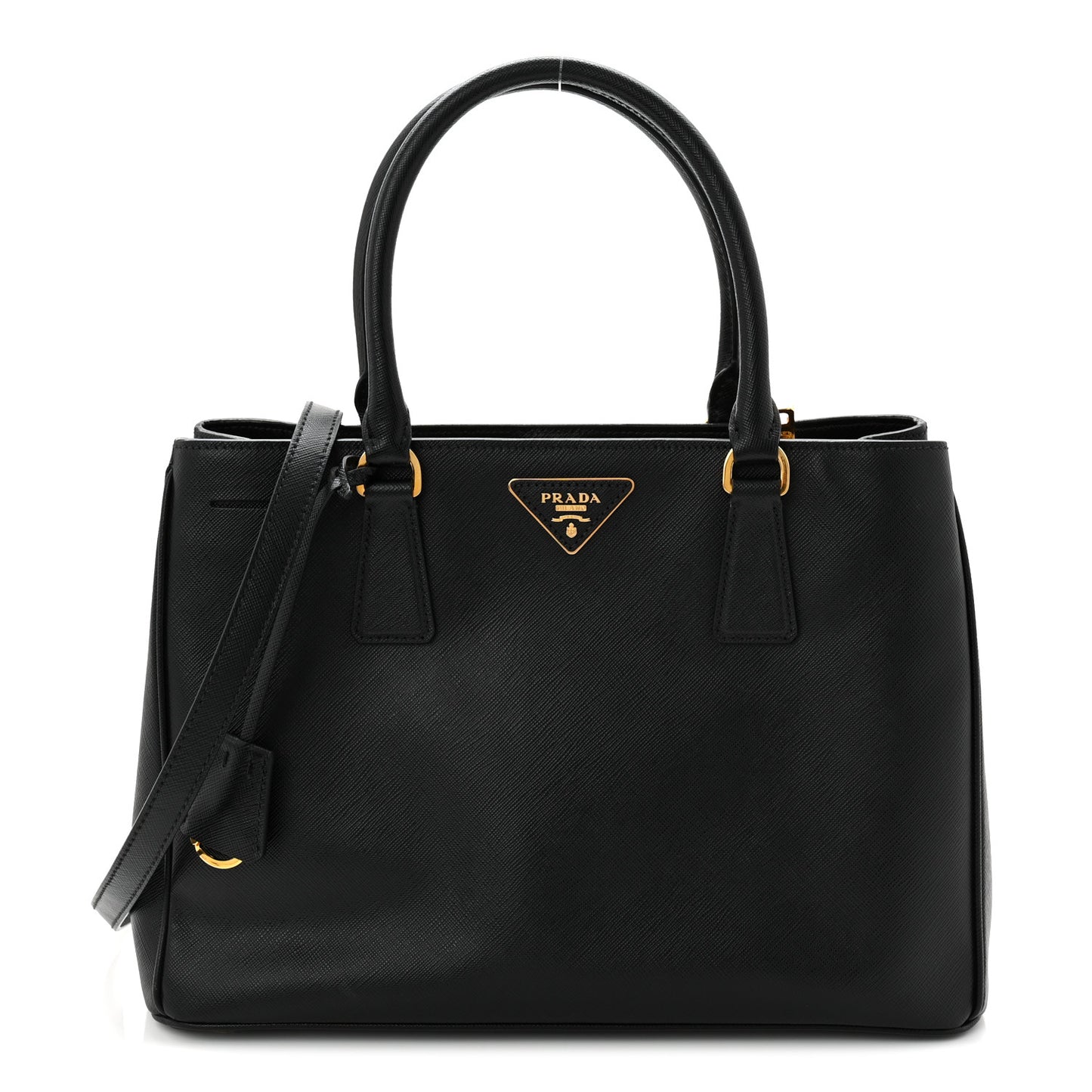 Saffiano Lux Medium Tote Black