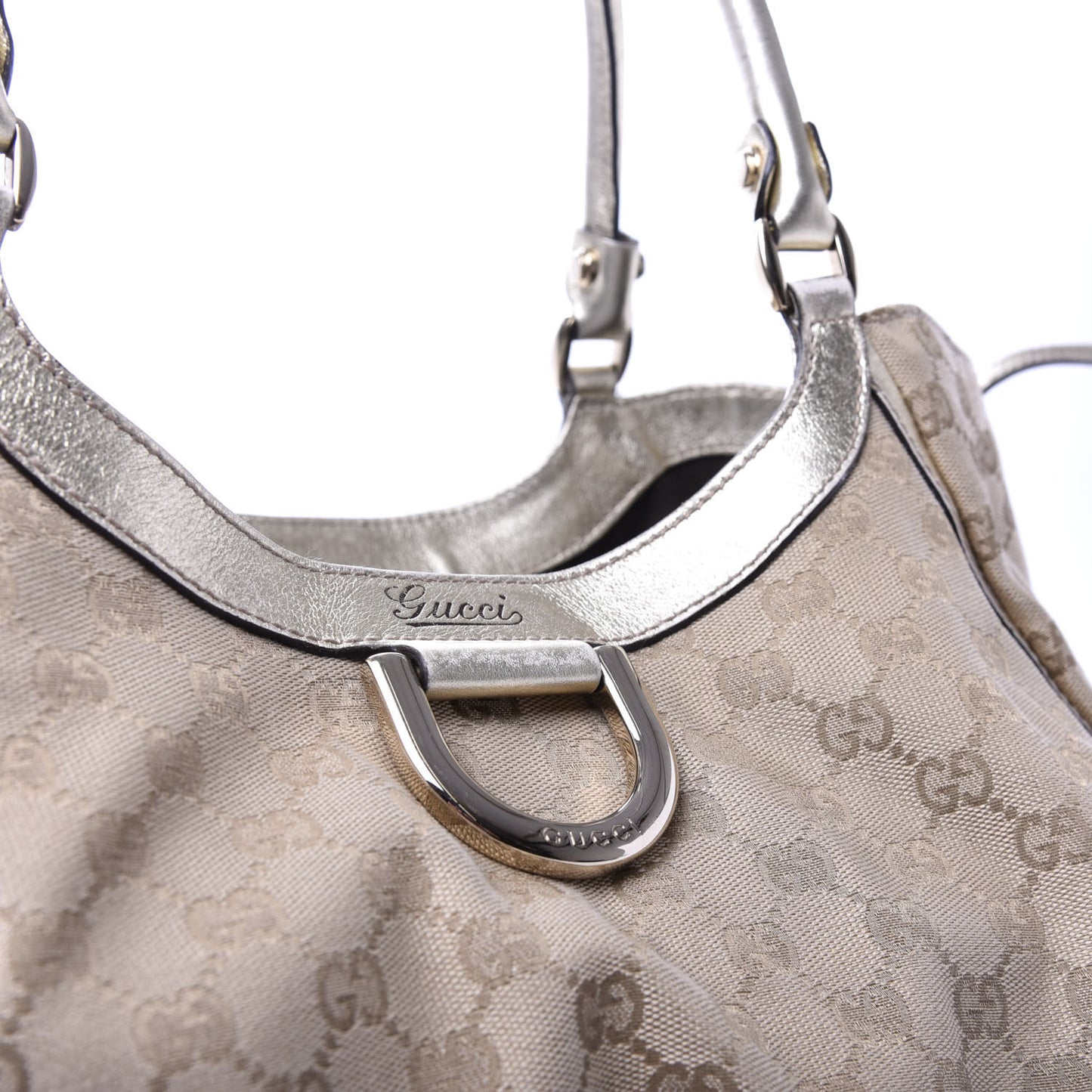 Monogram Large D Gold Hobo Metallic Gold