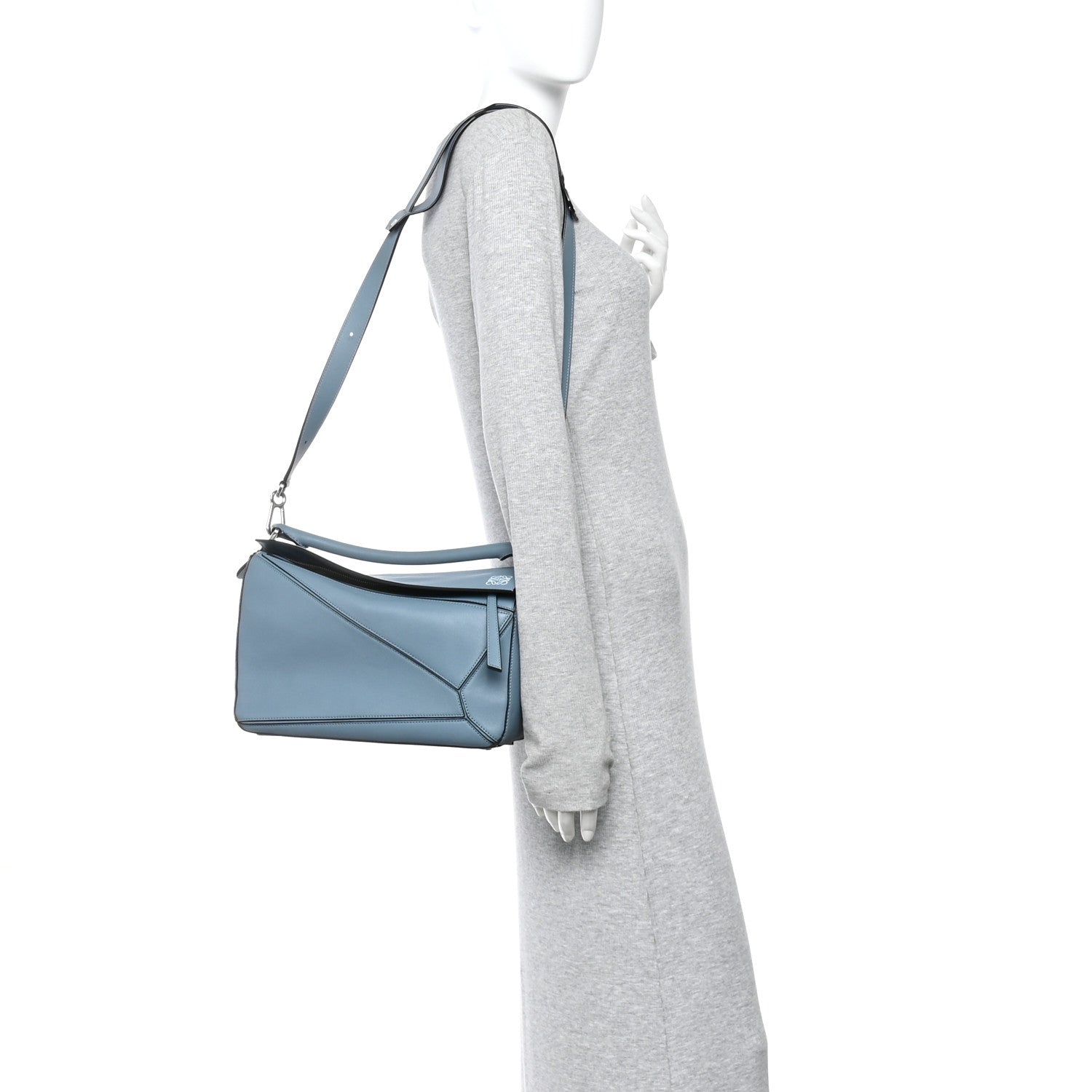 Loewe Calfskin Medium Puzzle Bag Stone Blue 2 of 11