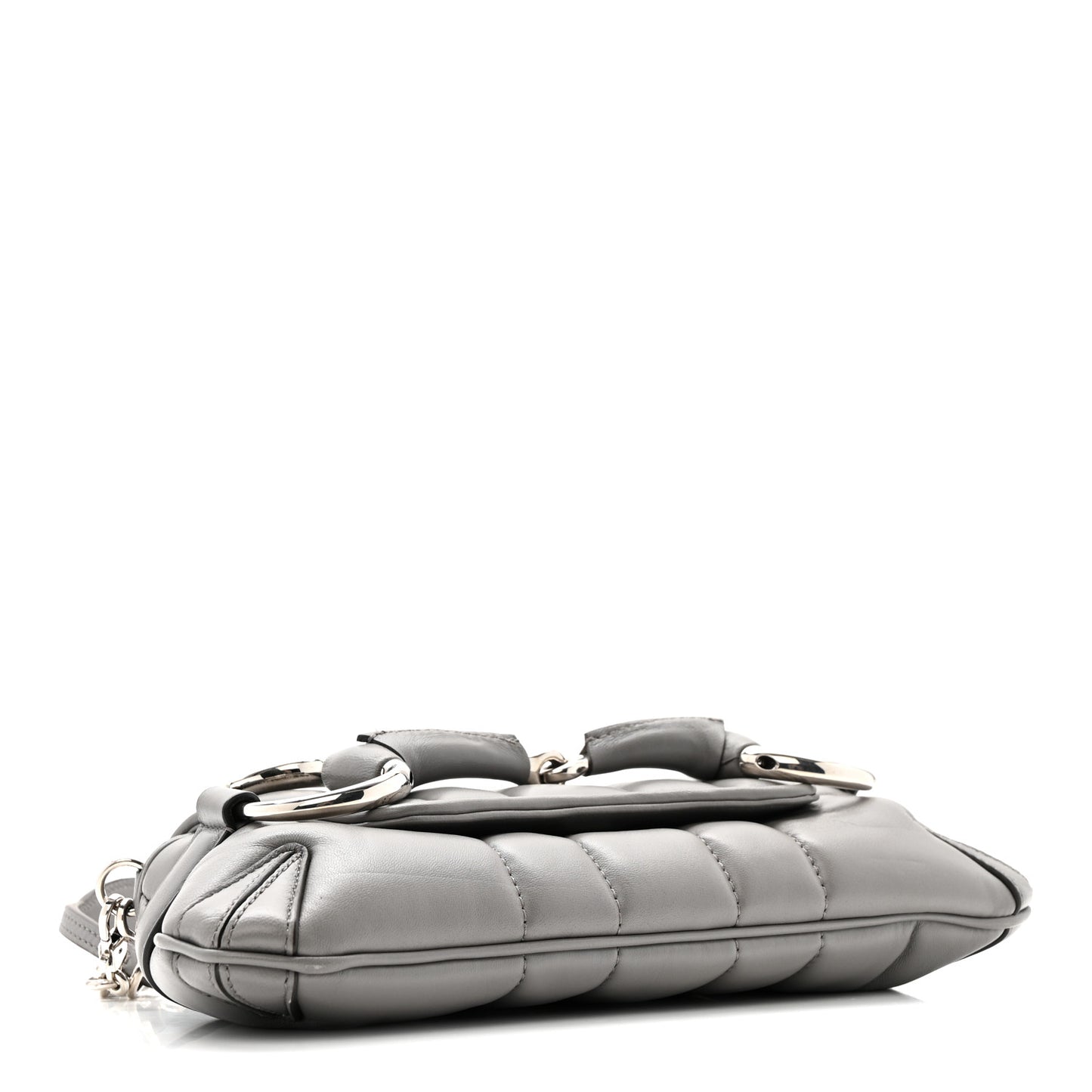 Nappa Vertical Matelasse Small Maxi Horsebit Chain Shoulder Bag Gray