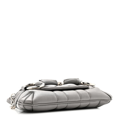 Gucci Nappa Vertical Matelasse Small Maxi Horsebit Chain Shoulder Bag Gray 4 of 14
