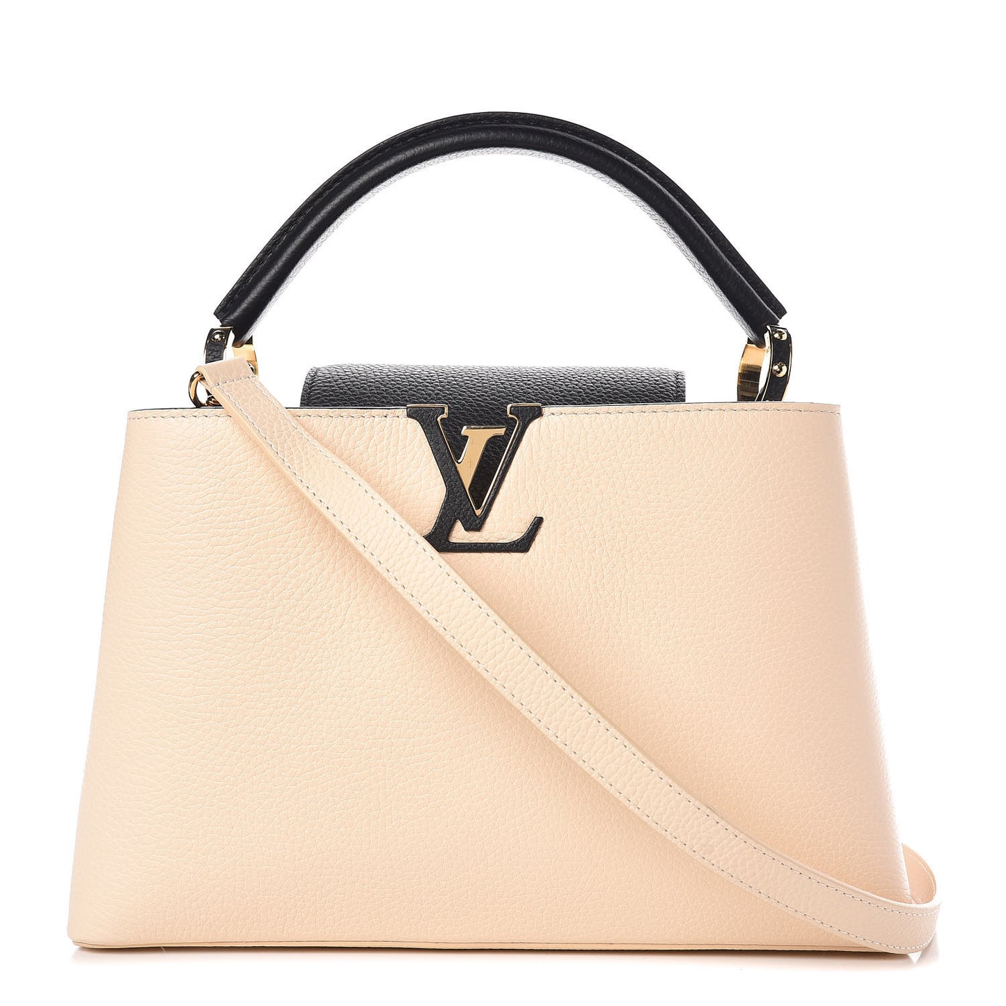 Taurillon Capucines PM Beige Black
