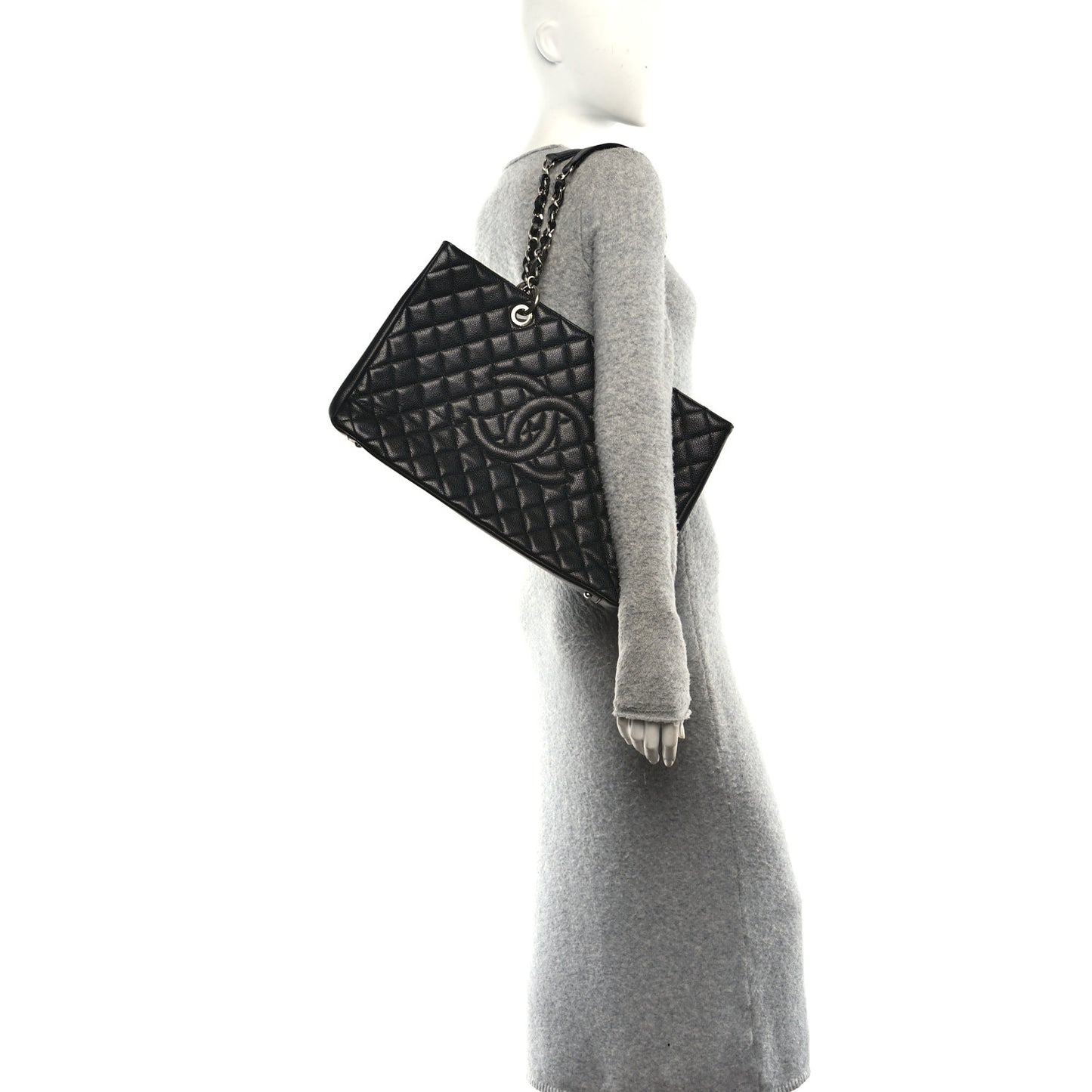 Caviar Quilted XL Grand Shopping Tote GST Black