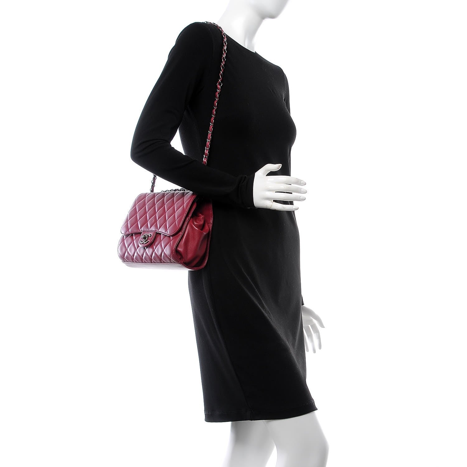 Chanel Lambskin Medium Grocery By Drawstring Shopping Bag Pink 2 of 9