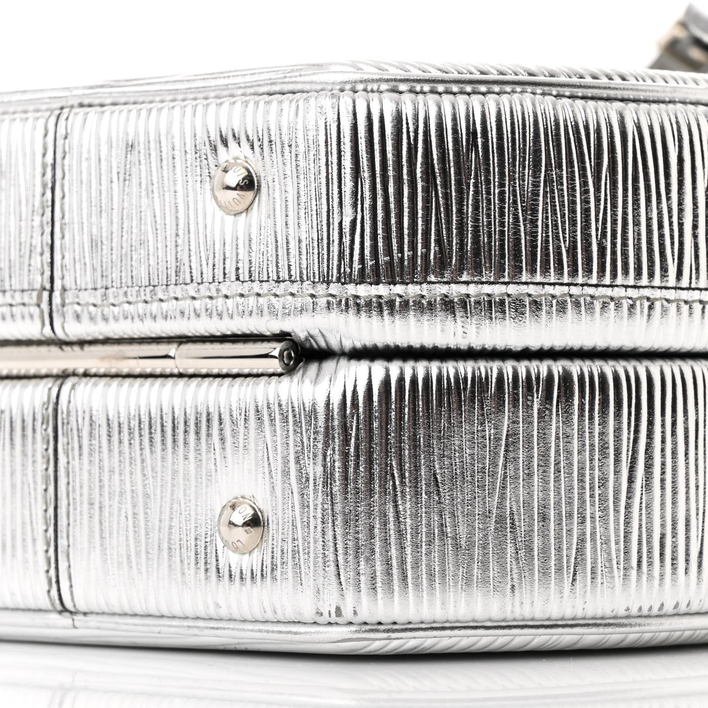 Metallic Epi Petite Boite Chapeau Silver