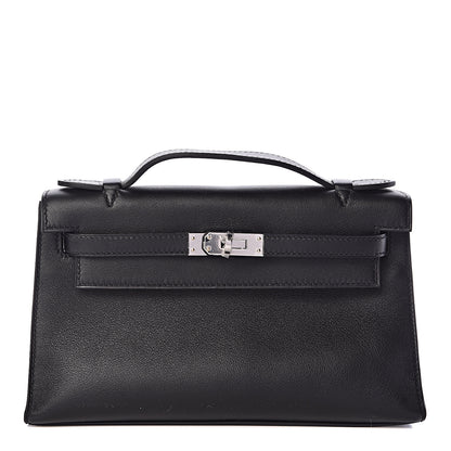 Hermes Swift Kelly Pochette Clutch Black 1 of 9