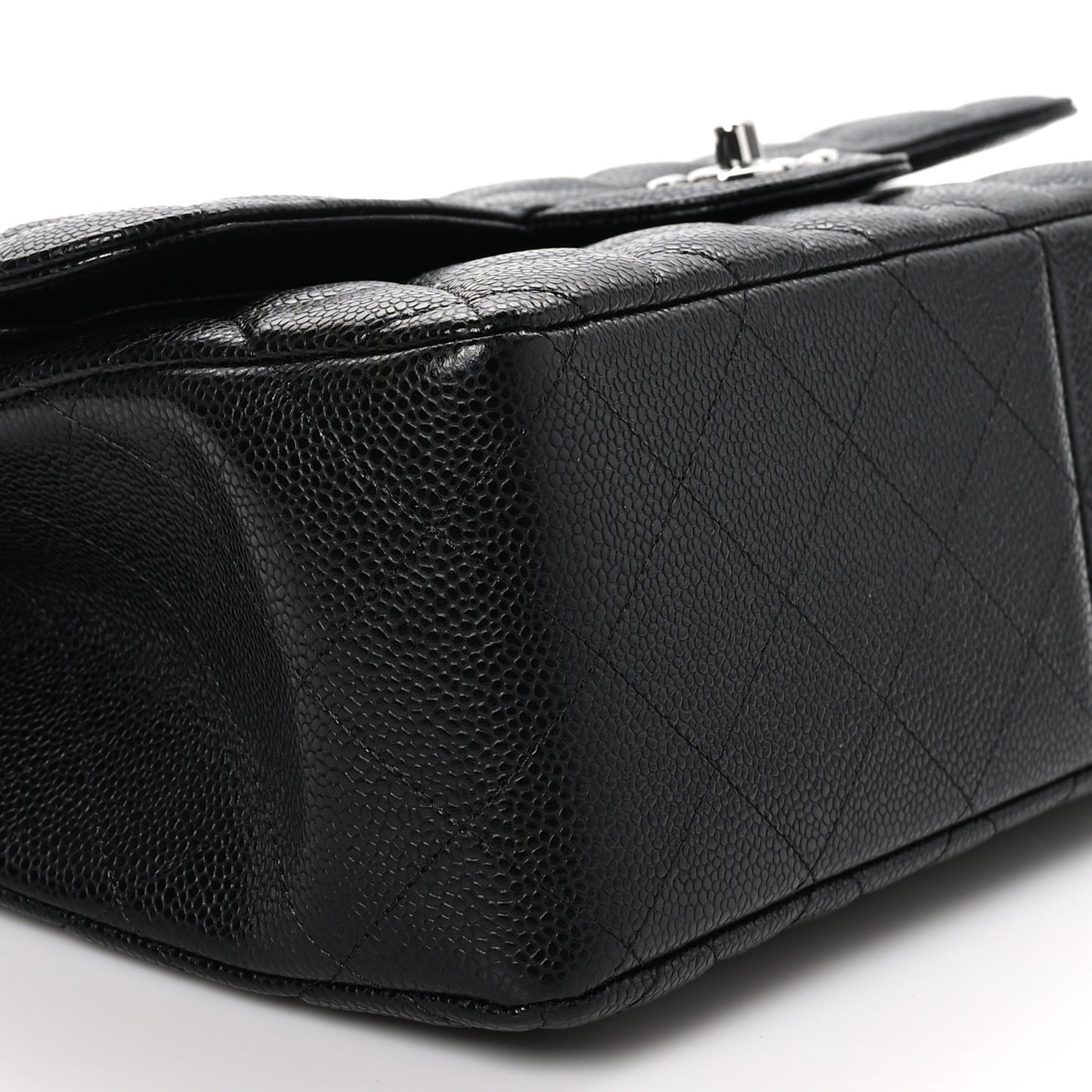 Caviar Quilted Jumbo Double Flap Black
