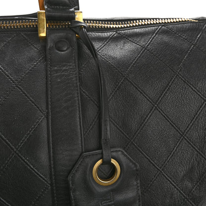 Chanel Calfskin Stitched Duffel Bag Black 15 of 16