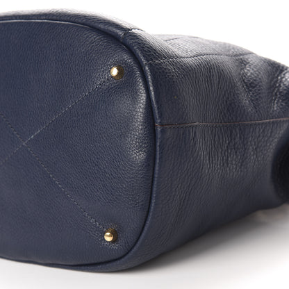 Marc Jacobs Grained Calfskin Tote Navy Brown 7 of 10