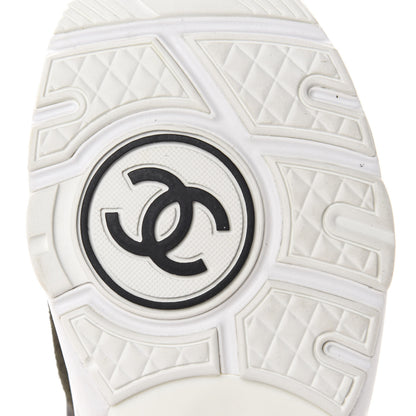 Chanel Fabric Calfskin Suede CC Womens Sneakers 36 Dark Green 8 of 9