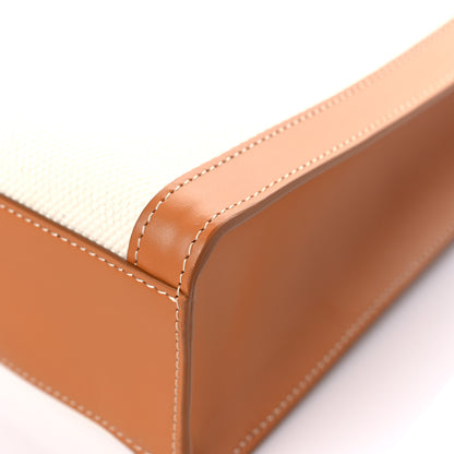 Celine Canvas Calfskin Vertical Cabas Natural Tan 9 of 11
