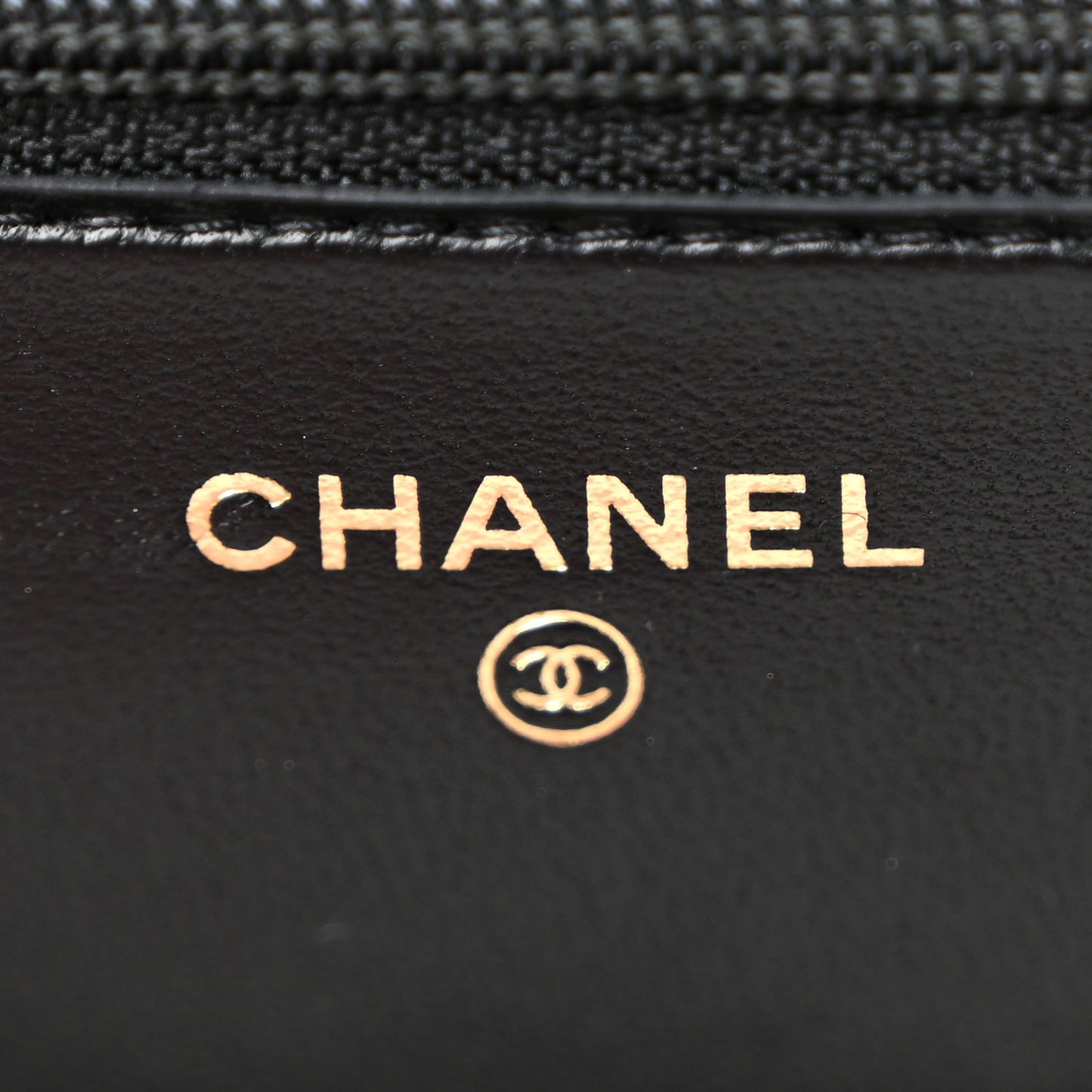 Lambskin Quilted Trendy CC Wallet On Chain WOC Black