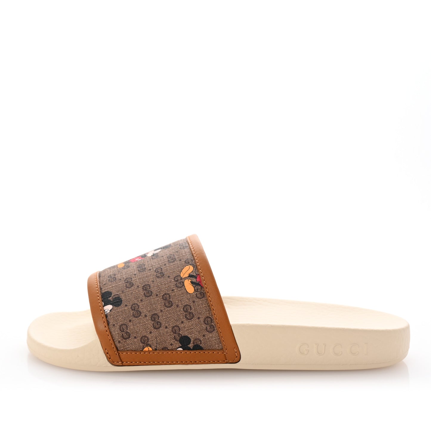 X DISNEY Mini Vintage GG Supreme Monogram Mickey Mouse Womens Slide Sandals 35 Beige Vintage Sun Oil