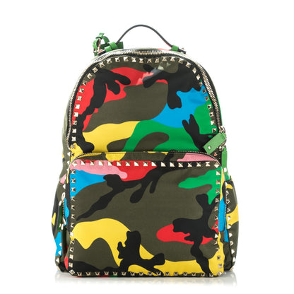 Valentino Garavani Nylon Psychedelic Camouflage Rockstud Backpack Multicolor 1 of 6