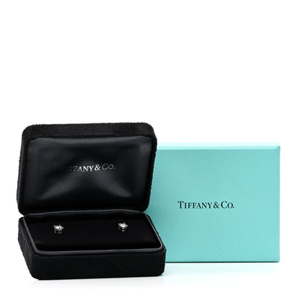 Tiffany Platinum Diamond .78ctw Solitaire Earrings 5 of 5