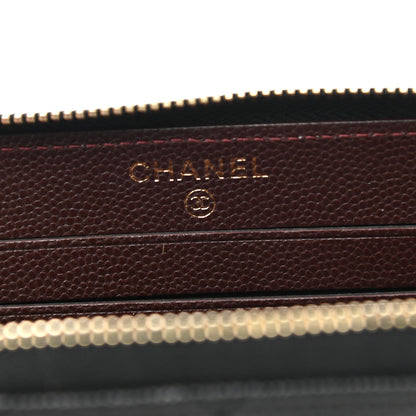 Chanel Caviar Quilted Small Zip Around Wallet Black 6 of 9