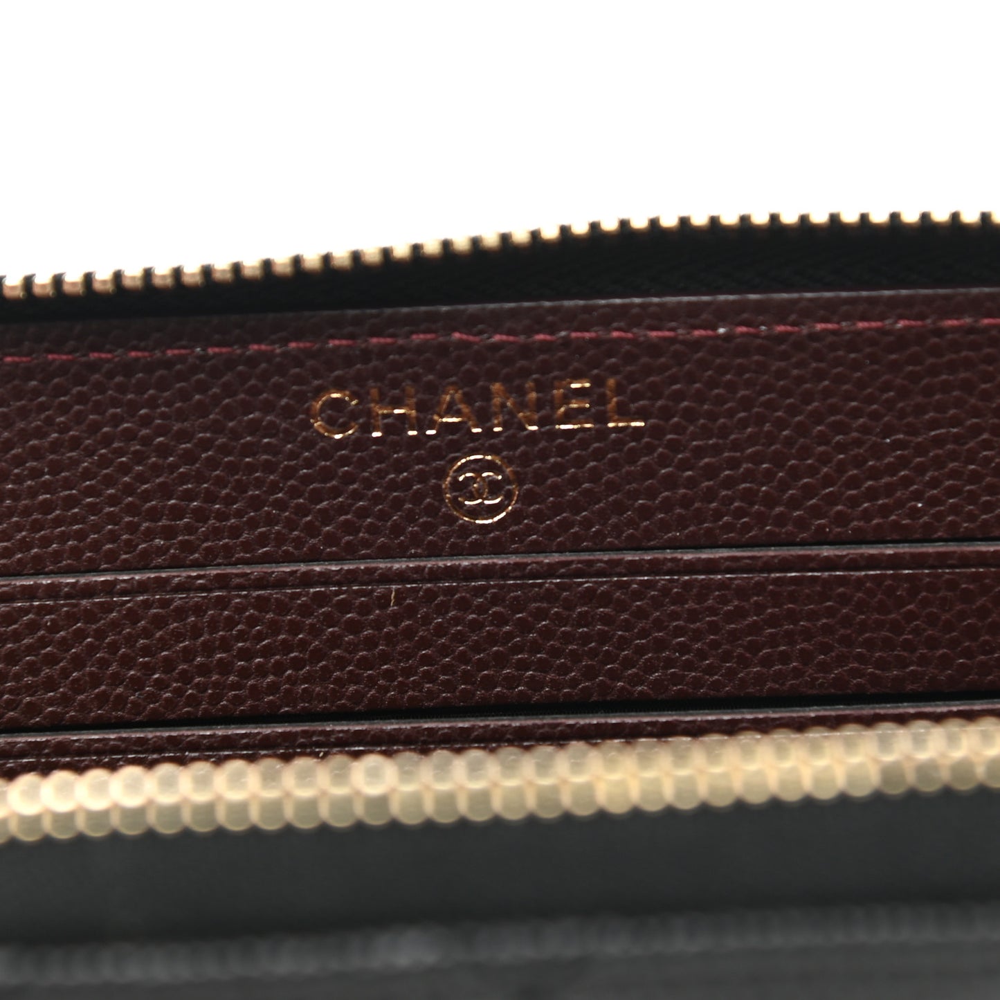 Caviar Quilted Small Zip Around Wallet Black