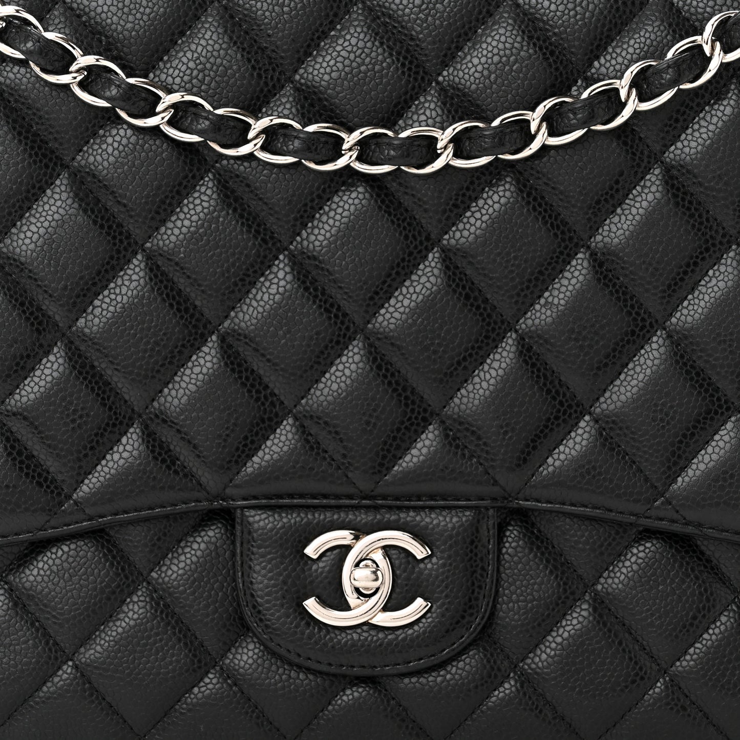 Caviar Quilted Maxi Single Flap Black