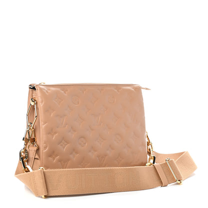 Louis Vuitton Lambskin Embossed Monogram Coussin PM Camel 3 of 8