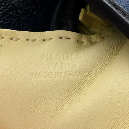 Hermes Milo Lambskin Grigri Rodeo Robeo Coeur Bag Charm PM Jaune Milton Bleu Nuit Bleu Tie 3 of 4